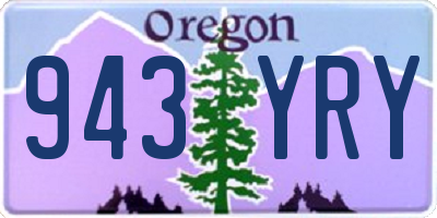 OR license plate 943YRY