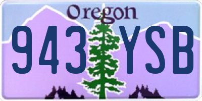 OR license plate 943YSB