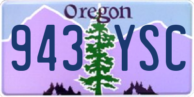 OR license plate 943YSC