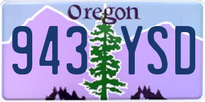 OR license plate 943YSD