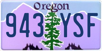 OR license plate 943YSF