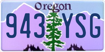 OR license plate 943YSG