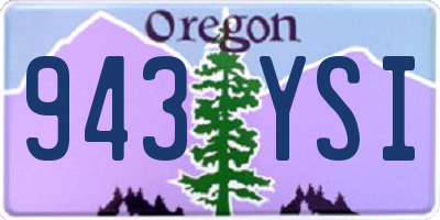 OR license plate 943YSI