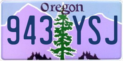OR license plate 943YSJ