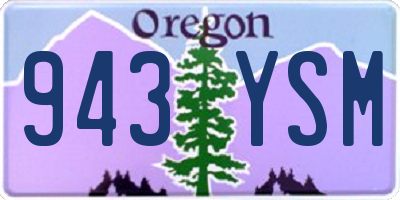 OR license plate 943YSM