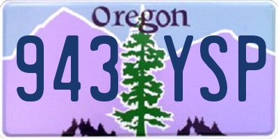 OR license plate 943YSP