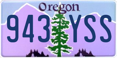 OR license plate 943YSS