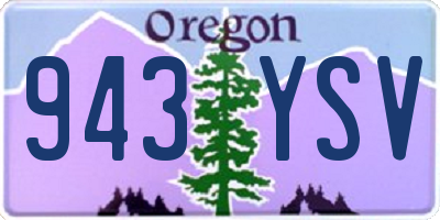 OR license plate 943YSV
