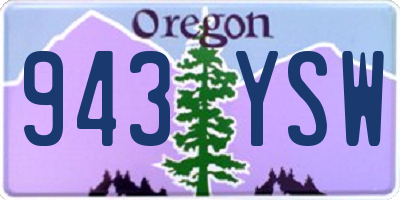 OR license plate 943YSW