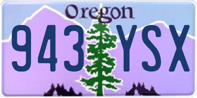 OR license plate 943YSX
