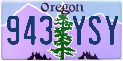 OR license plate 943YSY