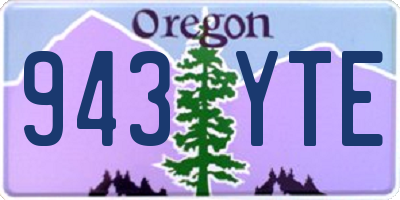 OR license plate 943YTE