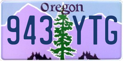 OR license plate 943YTG