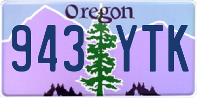 OR license plate 943YTK
