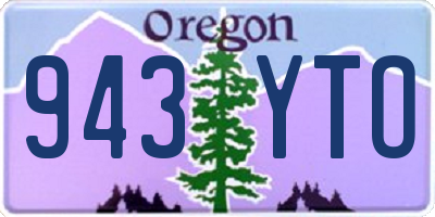 OR license plate 943YTO