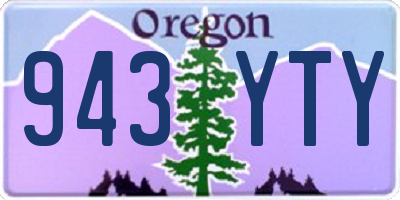 OR license plate 943YTY