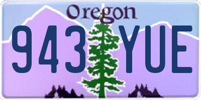 OR license plate 943YUE