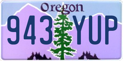 OR license plate 943YUP