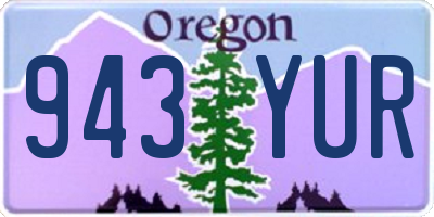 OR license plate 943YUR