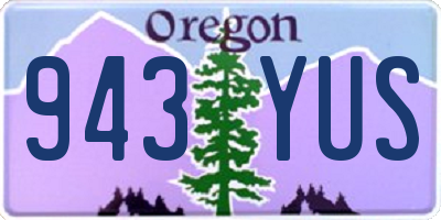 OR license plate 943YUS