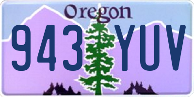 OR license plate 943YUV