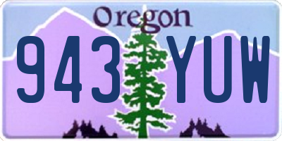 OR license plate 943YUW