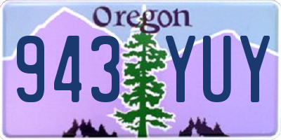 OR license plate 943YUY