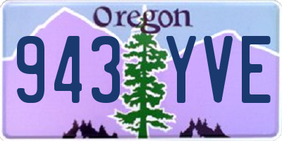 OR license plate 943YVE