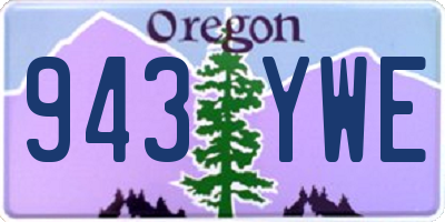 OR license plate 943YWE