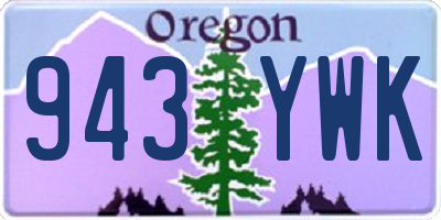 OR license plate 943YWK