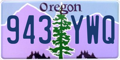 OR license plate 943YWQ