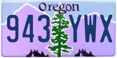 OR license plate 943YWX