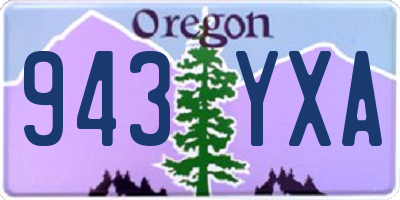 OR license plate 943YXA