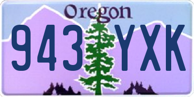 OR license plate 943YXK