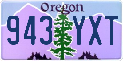 OR license plate 943YXT