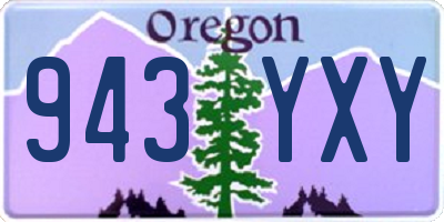 OR license plate 943YXY