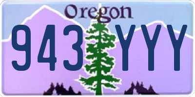 OR license plate 943YYY