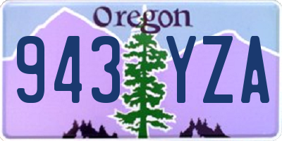 OR license plate 943YZA