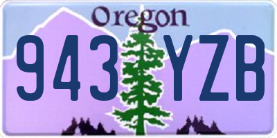 OR license plate 943YZB