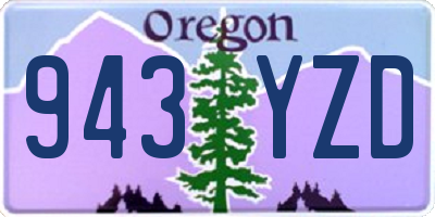 OR license plate 943YZD