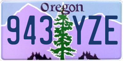 OR license plate 943YZE