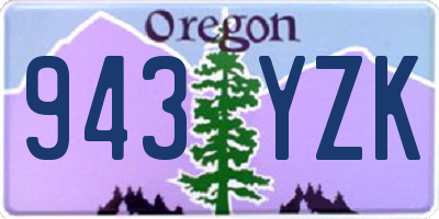 OR license plate 943YZK