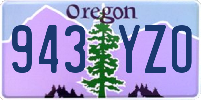 OR license plate 943YZO