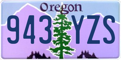 OR license plate 943YZS