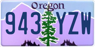 OR license plate 943YZW