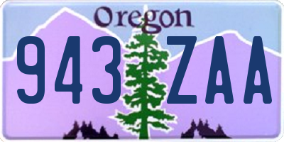OR license plate 943ZAA