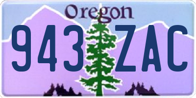OR license plate 943ZAC