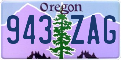 OR license plate 943ZAG