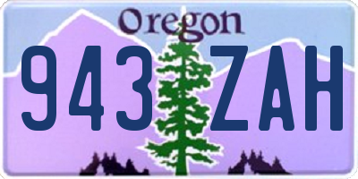 OR license plate 943ZAH