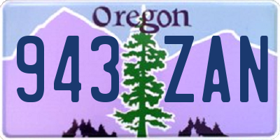 OR license plate 943ZAN